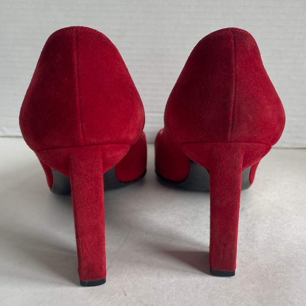 St. John Red suede shoes 9.5 Pumps - Picture 5 of 11
